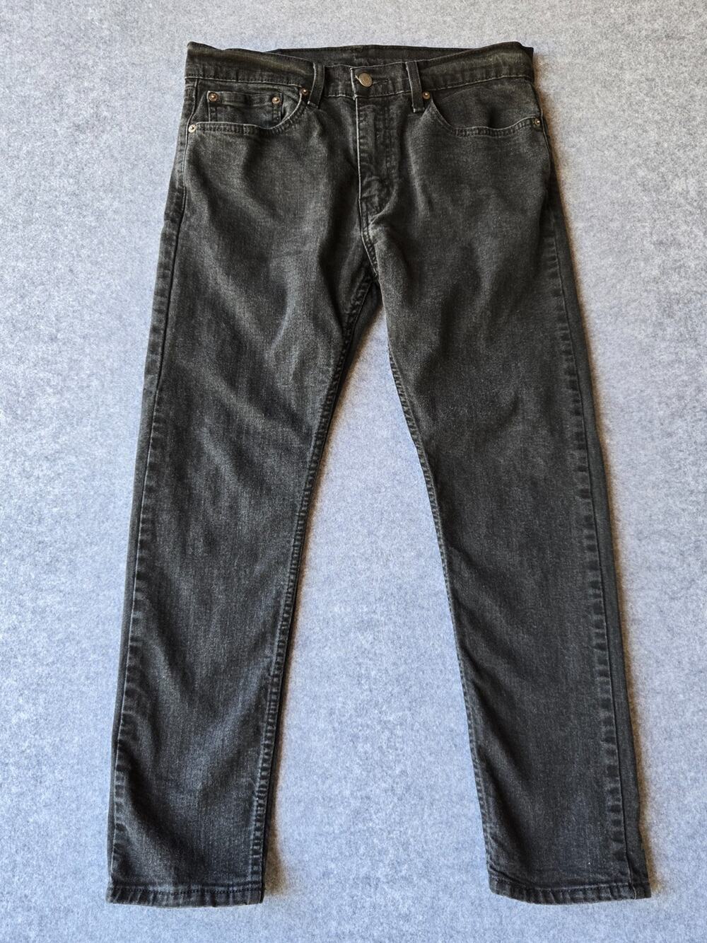 Levis 512 Jeans Men's 34x27 Black Denim Straight Leg